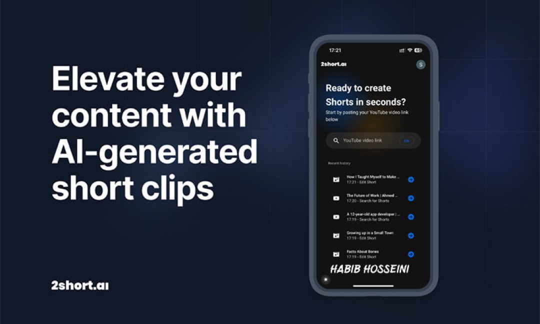 هوش مصنوعی 2short.ai: ویدیوهای YouTube خود را کوتاهتر و جذابتر کنید